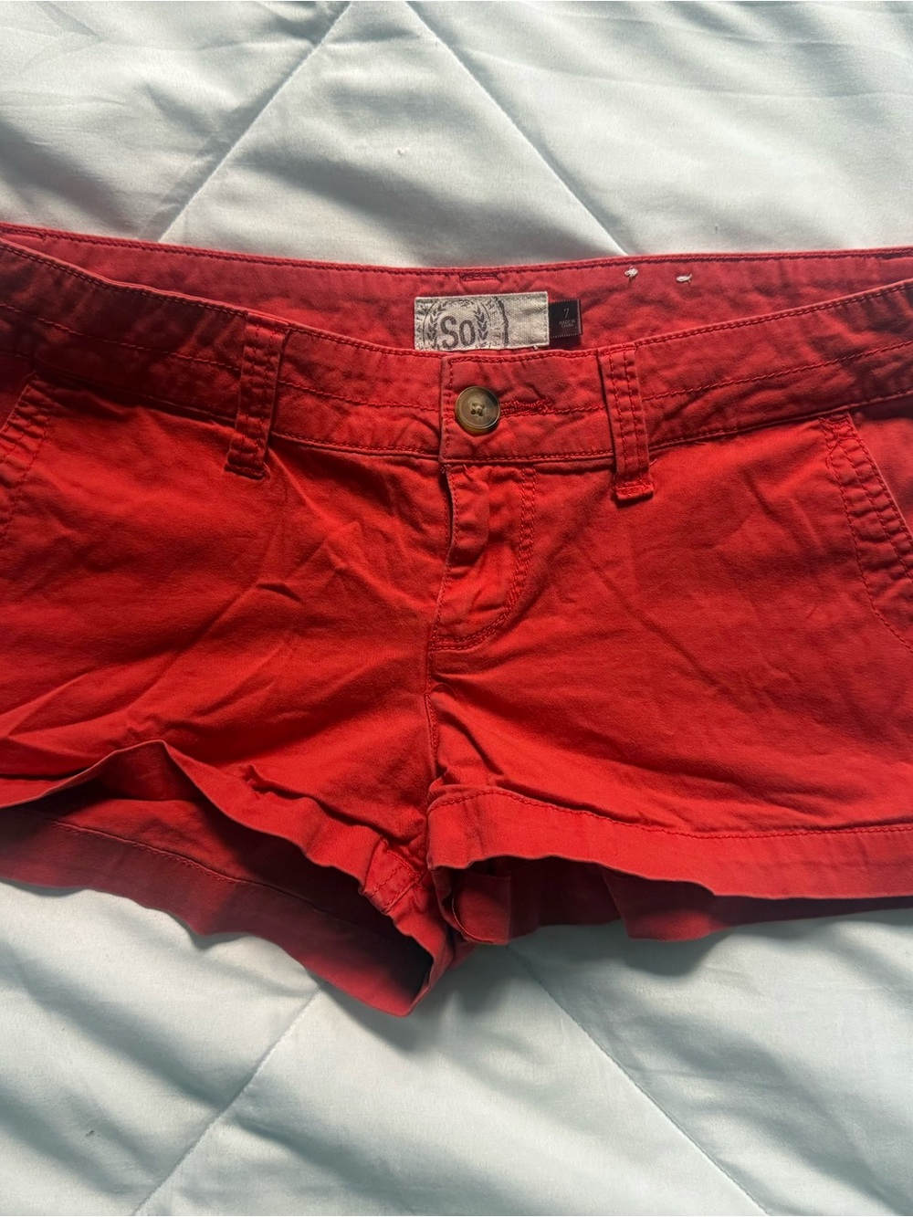 SO Women's Bright Red Cotton Shorts